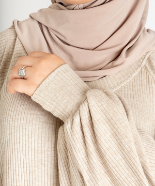 Viscose Abaya Polosy - Sandy Taupe  - Sale