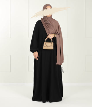 Naturstoffabaya Leinenabaya schwarz