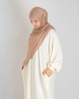 Viscose Abaya Polosy - Off White