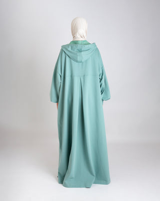 Cotton Hoodie Abaya mint - Sale