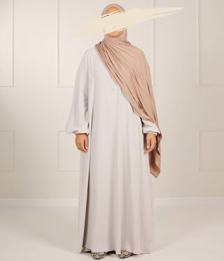 Naturstoffabaya, graue Abaya